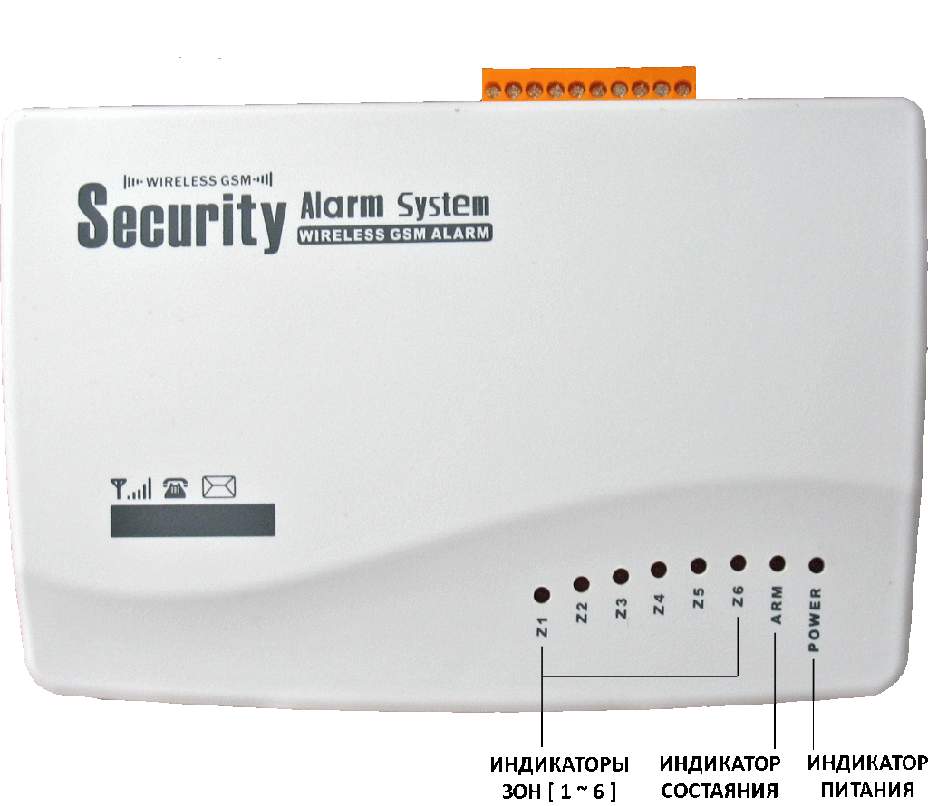 Инструкция GSM сигнализация Security Alarm System - Передняя панель системного блока SH-031G/2
